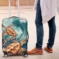 Personalized Caribbean Sea Turtle Luggage Cover Fantastic Ocean Waves