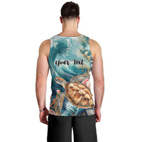 Personalized Caribbean Sea Turtle Men Tank Top Fantastic Ocean Waves