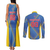 Custom Sport Team Aruba Couples Matching Tank Maxi Dress and Long Sleeve Button Shirt One Team One Dream