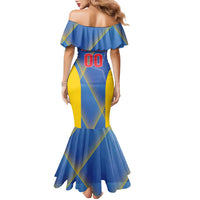 Custom Sport Team Aruba Family Matching Mermaid Dress and Hawaiian Shirt One Team One Dream