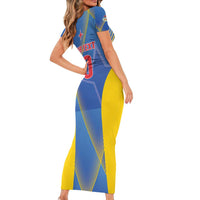 Custom Sport Team Aruba Family Matching Short Sleeve Bodycon Dress and Hawaiian Shirt One Team One Dream