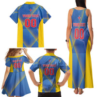 Custom Sport Team Aruba Family Matching Tank Maxi Dress and Hawaiian Shirt One Team One Dream