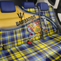 Barbados Celtic Festival Back Car Seat Cover Yellow Blue Tartan Zipper Stylized