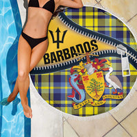 Barbados Celtic Festival Beach Blanket Yellow Blue Tartan Zipper Stylized