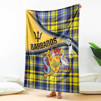 Barbados Celtic Festival Blanket Yellow Blue Tartan Zipper Stylized