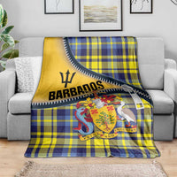 Barbados Celtic Festival Blanket Yellow Blue Tartan Zipper Stylized