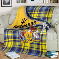 Barbados Celtic Festival Blanket Yellow Blue Tartan Zipper Stylized