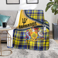 Barbados Celtic Festival Blanket Yellow Blue Tartan Zipper Stylized