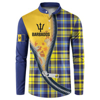 Barbados Celtic Festival Button Sweatshirt Yellow Blue Tartan Zipper Stylized
