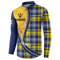 Barbados Celtic Festival Button Sweatshirt Yellow Blue Tartan Zipper Stylized