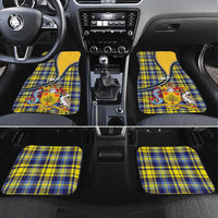 Barbados Celtic Festival Car Mats Yellow Blue Tartan Zipper Stylized