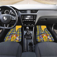 Barbados Celtic Festival Car Mats Yellow Blue Tartan Zipper Stylized