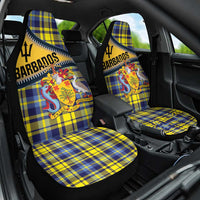 Barbados Celtic Festival Car Seat Cover Yellow Blue Tartan Zipper Stylized