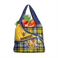 Barbados Celtic Festival Grocery Bag Yellow Blue Tartan Zipper Stylized
