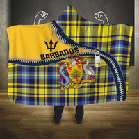 Barbados Celtic Festival Hooded Blanket Yellow Blue Tartan Zipper Stylized