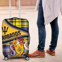 Barbados Celtic Festival Luggage Cover Yellow Blue Tartan Zipper Stylized