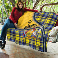 Barbados Celtic Festival Quilt Yellow Blue Tartan Zipper Stylized