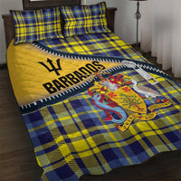 Barbados Celtic Festival Quilt Bed Set Yellow Blue Tartan Zipper Stylized