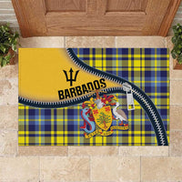Barbados Celtic Festival Rubber Doormat Yellow Blue Tartan Zipper Stylized