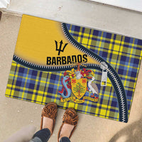 Barbados Celtic Festival Rubber Doormat Yellow Blue Tartan Zipper Stylized