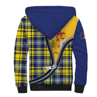 Barbados Celtic Festival Sherpa Hoodie Yellow Blue Tartan Zipper Stylized