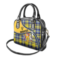 Barbados Celtic Festival Shoulder Handbag Yellow Blue Tartan Zipper Stylized