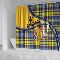 Barbados Celtic Festival Shower Curtain Yellow Blue Tartan Zipper Stylized