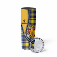 Barbados Celtic Festival Skinny Tumbler Yellow Blue Tartan Zipper Stylized