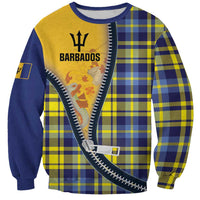 Barbados Celtic Festival Sweatshirt Yellow Blue Tartan Zipper Stylized