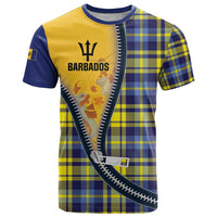 Barbados Celtic Festival T Shirt Yellow Blue Tartan Zipper Stylized