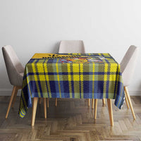Barbados Celtic Festival Tablecloth Yellow Blue Tartan Zipper Stylized
