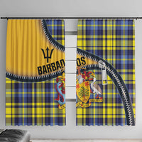 Barbados Celtic Festival Window Curtain Yellow Blue Tartan Zipper Stylized