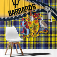 Barbados Celtic Festival Window Curtain Yellow Blue Tartan Zipper Stylized
