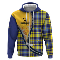 Barbados Celtic Festival Zip Hoodie Yellow Blue Tartan Zipper Stylized