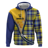 Barbados Celtic Festival Zip Hoodie Yellow Blue Tartan Zipper Stylized