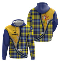 Barbados Celtic Festival Zip Hoodie Yellow Blue Tartan Zipper Stylized