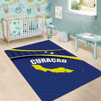 Curacao Flag Day Area Rug Korsou Map Simple Style