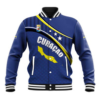 Curacao Flag Day Baseball Jacket Korsou Map Simple Style