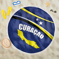 Curacao Flag Day Beach Blanket Korsou Map Simple Style