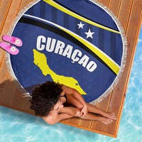 Curacao Flag Day Beach Blanket Korsou Map Simple Style