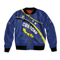 Curacao Flag Day Bomber Jacket Korsou Map Simple Style