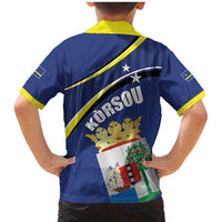 Curacao Flag Day Family Matching Mermaid Dress and Hawaiian Shirt Korsou Map Simple Style