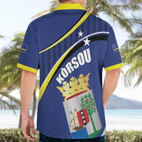 Curacao Flag Day Hawaiian Shirt Korsou Map Simple Style