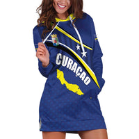 Curacao Flag Day Hoodie Dress Korsou Map Simple Style