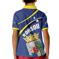 Curacao Flag Day Kid Polo Shirt Korsou Map Simple Style