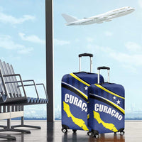 Curacao Flag Day Luggage Cover Korsou Map Simple Style