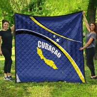 Curacao Flag Day Quilt Korsou Map Simple Style