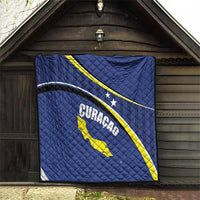 Curacao Flag Day Quilt Korsou Map Simple Style