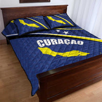 Curacao Flag Day Quilt Bed Set Korsou Map Simple Style