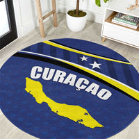 Curacao Flag Day Round Carpet Korsou Map Simple Style